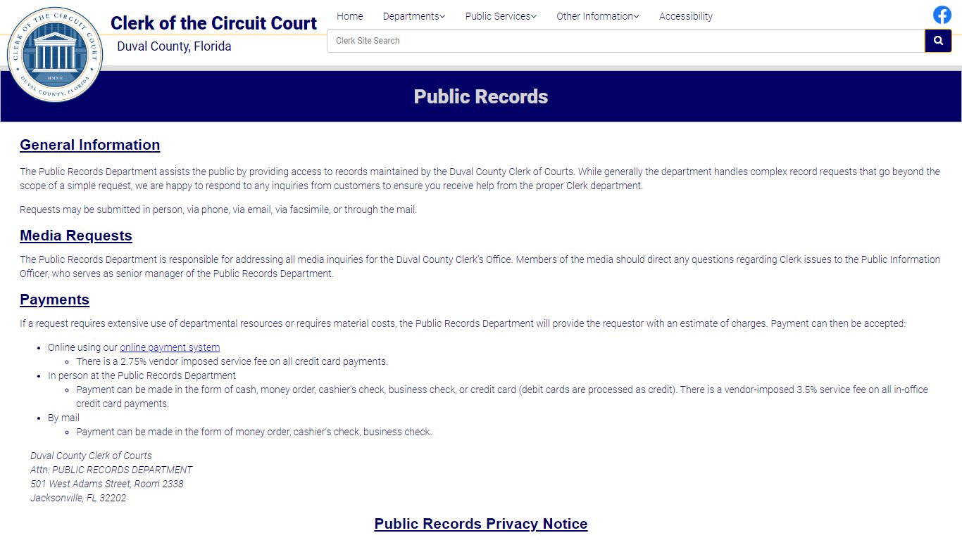 Public Records - Duval County Clerk of Courts